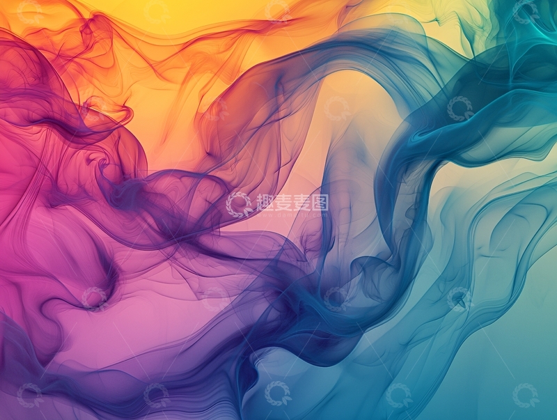 高清大图下载【趣麦麦图】彩色烟雾飘渺背景