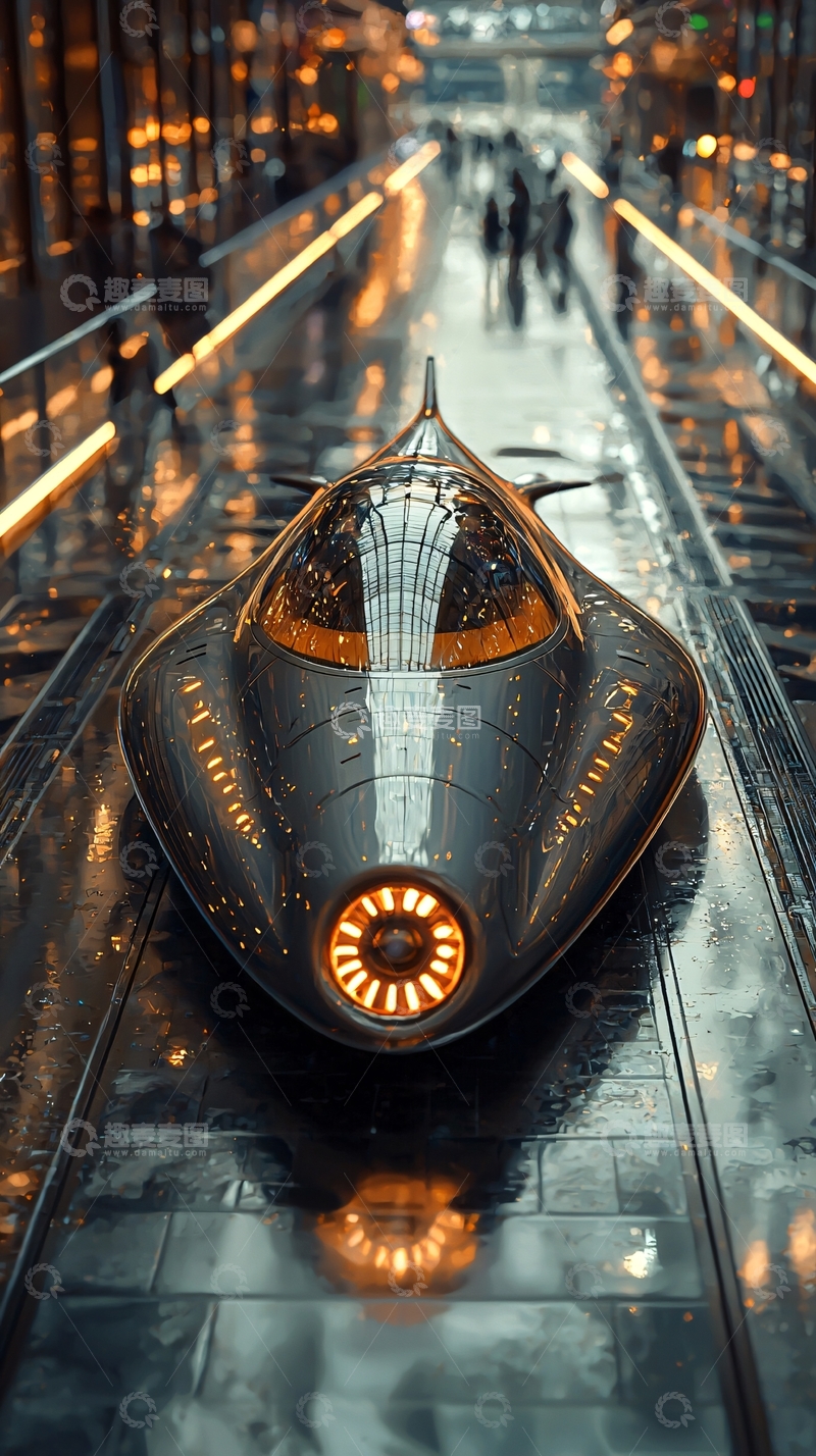 高清大图下载【趣麦麦图】未来都市雨夜飞车