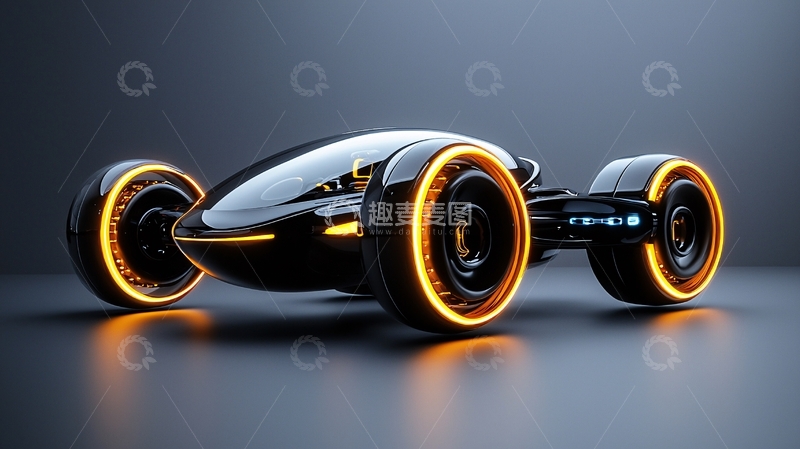 高清大图下载【趣麦麦图】未来感黑色概念跑车