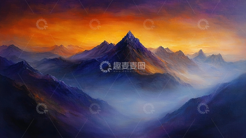 高清大图下载【趣麦麦图】紫色山峰