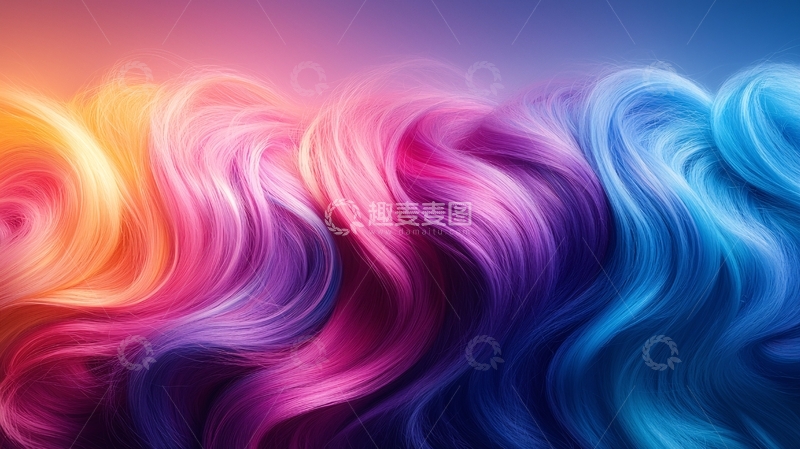 高清大图下载【趣麦麦图】彩色梦幻卷发