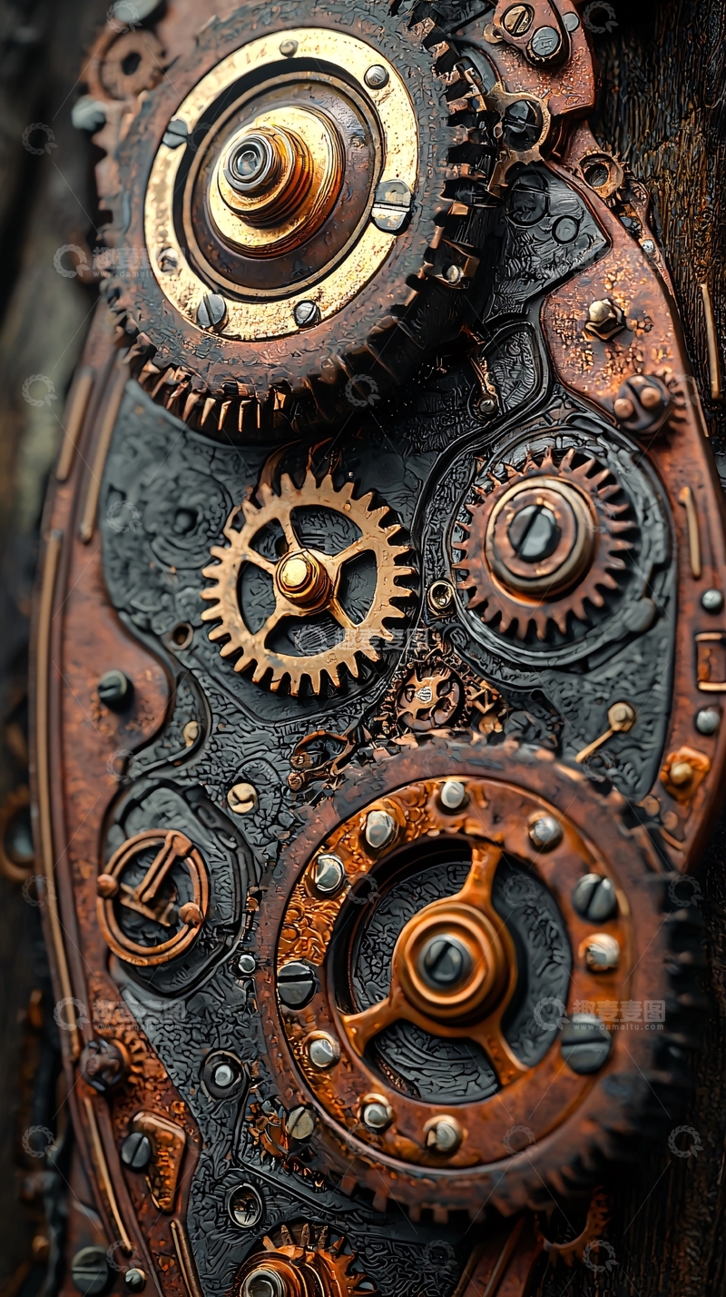高清大图下载【趣麦麦图】蒸汽朋克齿轮装置