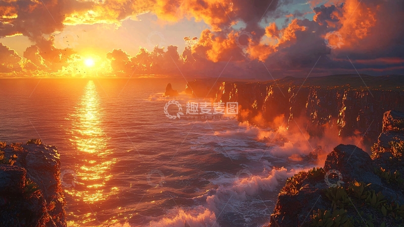 高清大图下载【趣麦麦图】日出海景