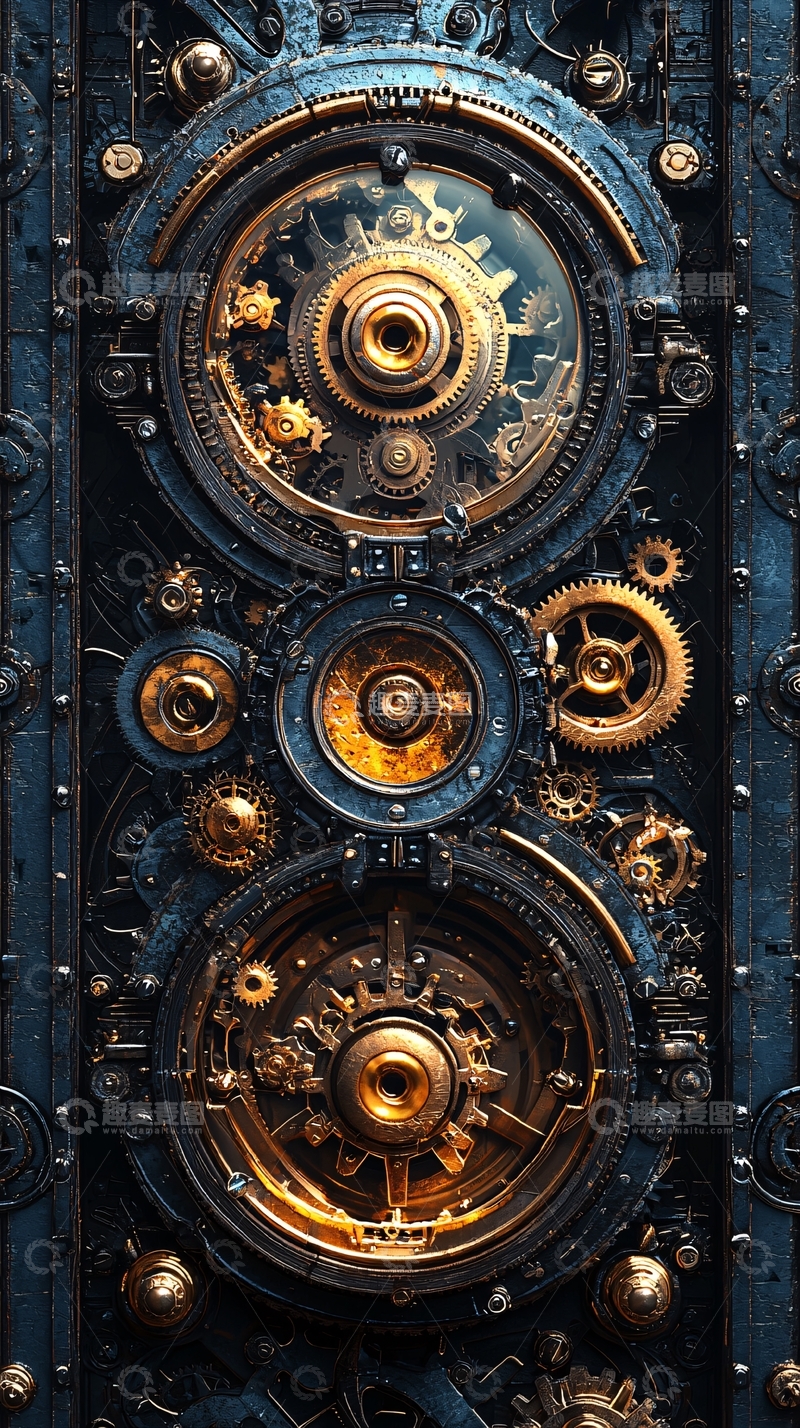 高清大图下载【趣麦麦图】蒸汽朋克齿轮壁纸