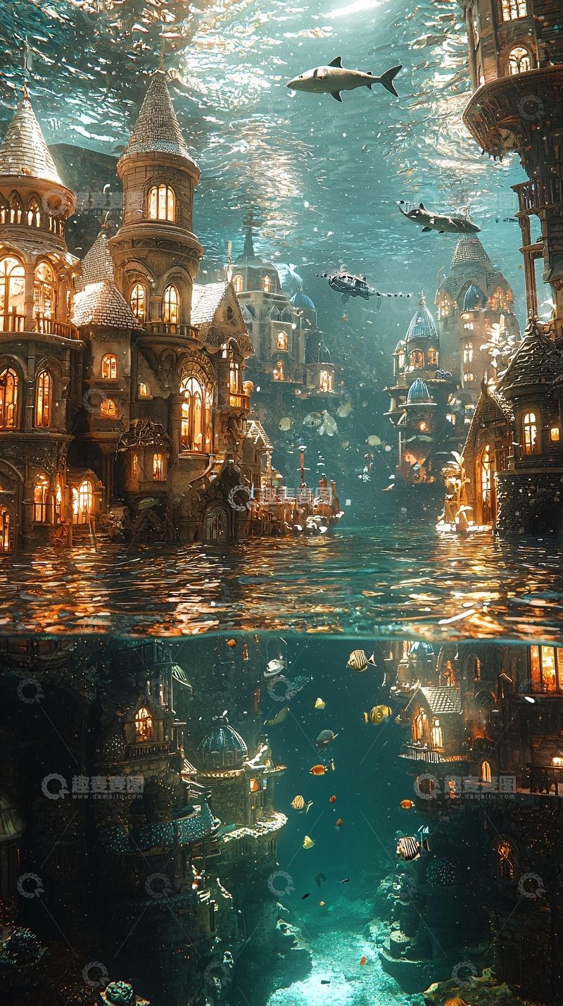高清大图下载【趣麦麦图】海底城市