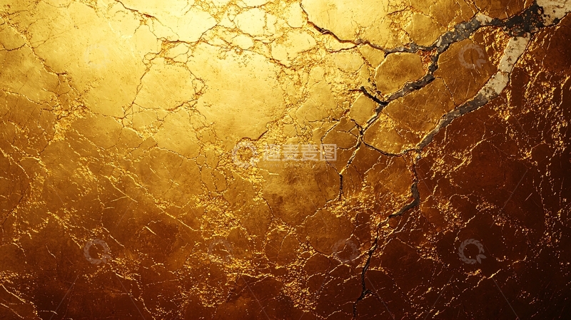 高清大图下载【趣麦麦图】金色裂纹背景