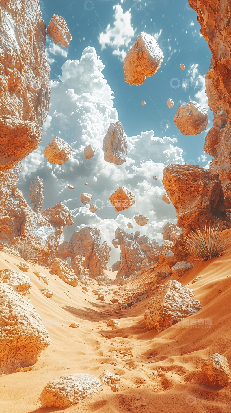 高清大图下载【趣麦麦图】漂浮的石头