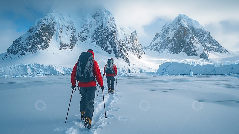 高清大图下载【趣麦麦图】南极冰川徒步旅行
