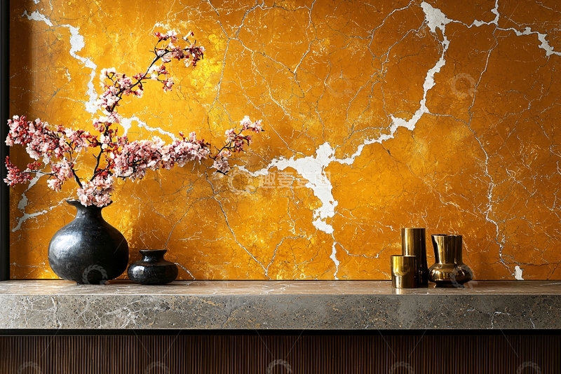 高清大图下载【趣麦麦图】黄棕色大理石背景
