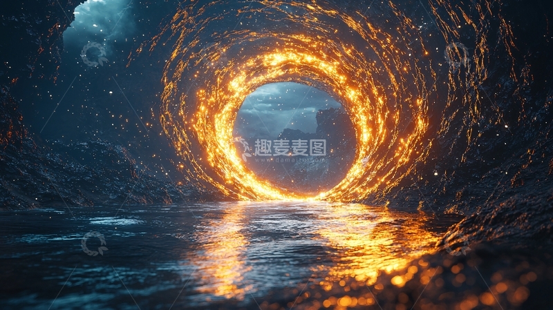 高清大图下载【趣麦麦图】火焰隧道