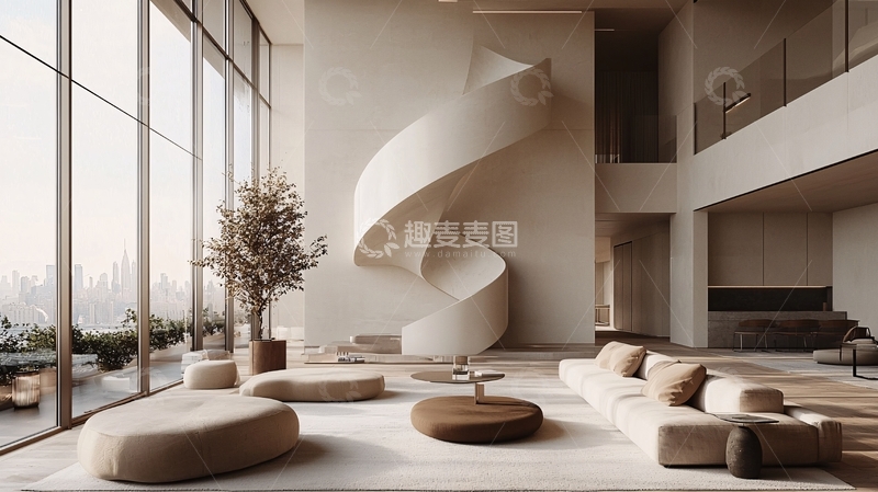 高清大图下载【趣麦麦图】现代极简主义豪宅客厅