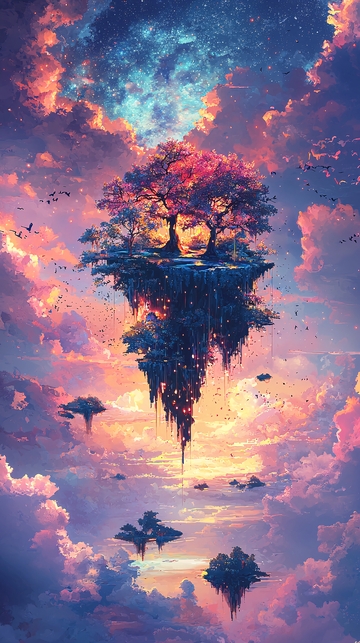 梦幻天空漂浮岛屿