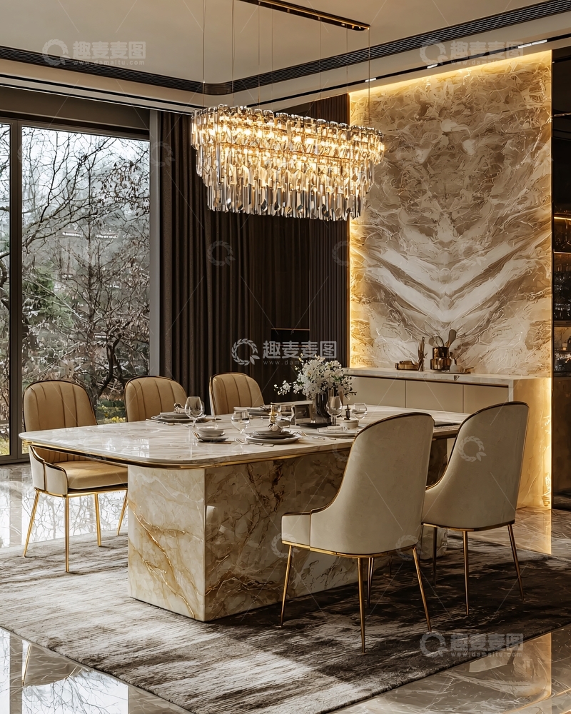 高清大图下载【趣麦麦图】现代轻奢餐厅设计