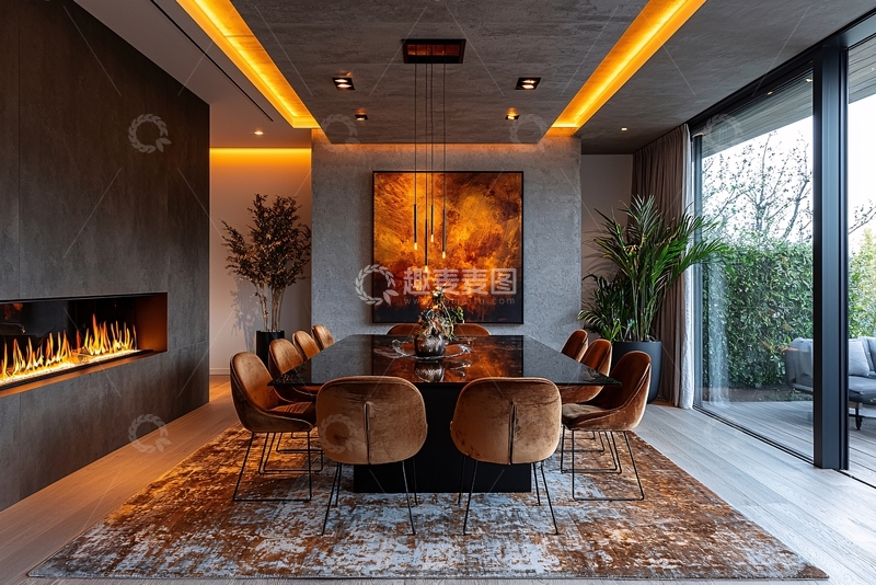 高清大图下载【趣麦麦图】现代轻奢餐厅设计