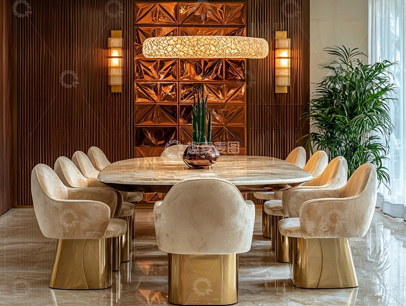 高清大图下载【趣麦麦图】现代轻奢餐厅设计