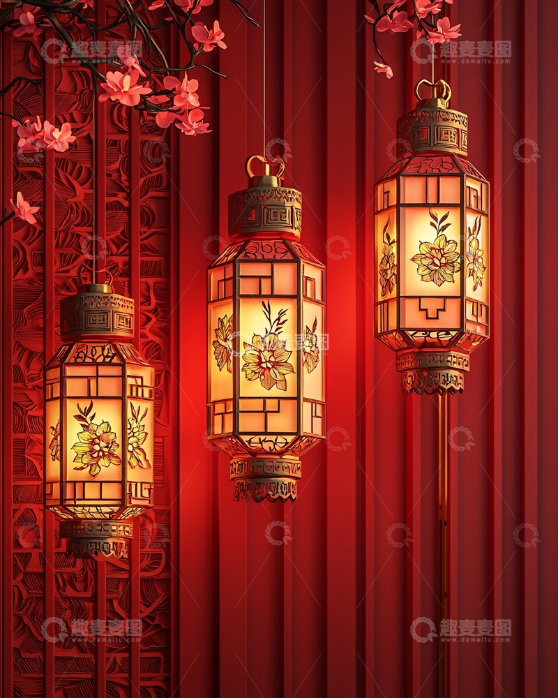 高清大图下载【趣麦麦图】中式宫灯