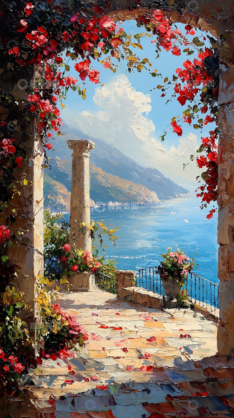 高清大图下载【趣麦麦图】地中海风格风景画