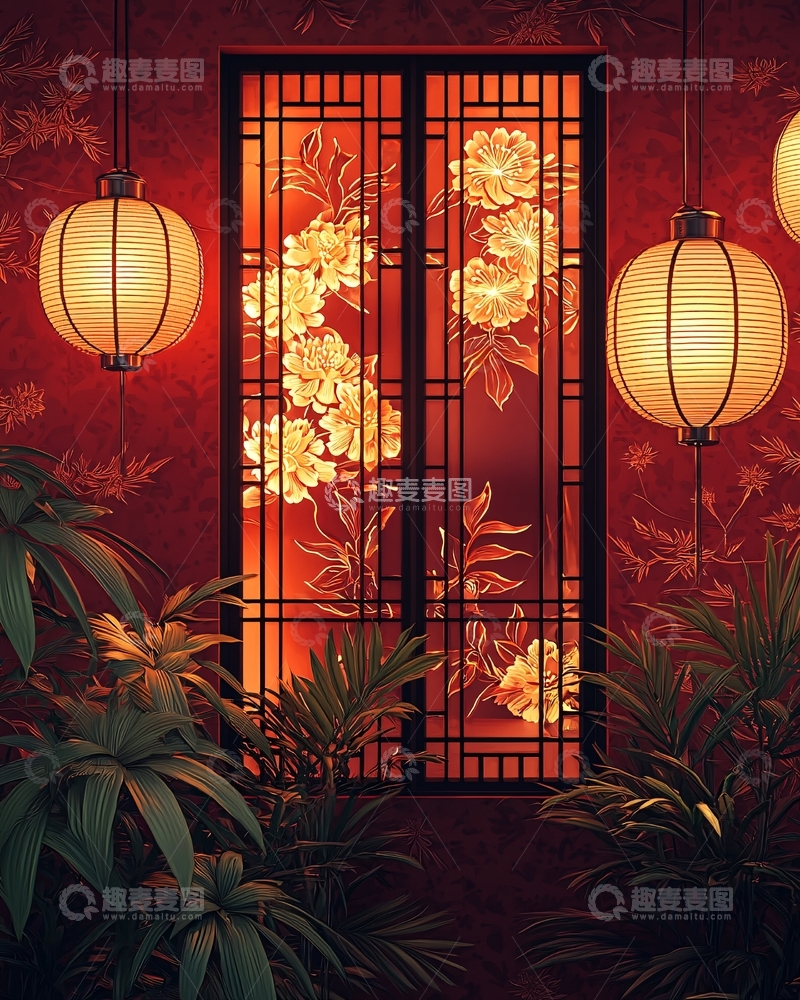 高清大图下载【趣麦麦图】中式窗格