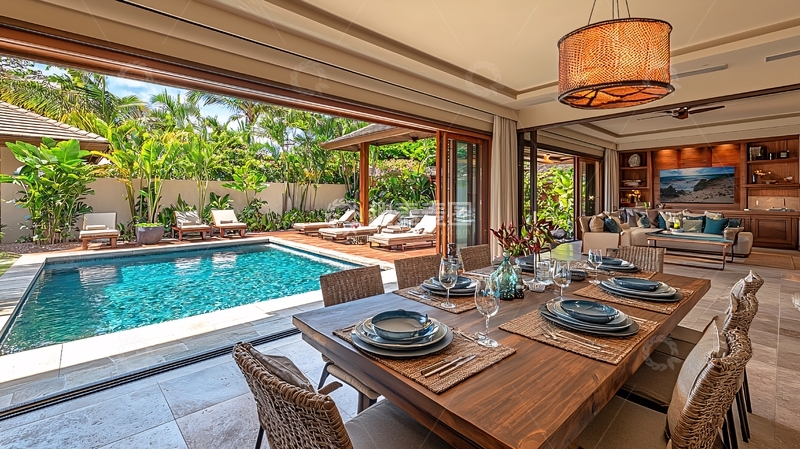 高清大图下载【趣麦麦图】度假别墅泳池