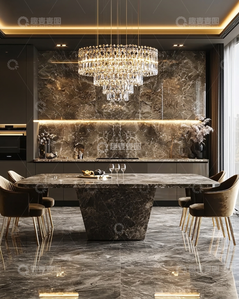 高清大图下载【趣麦麦图】现代轻奢餐厅设计