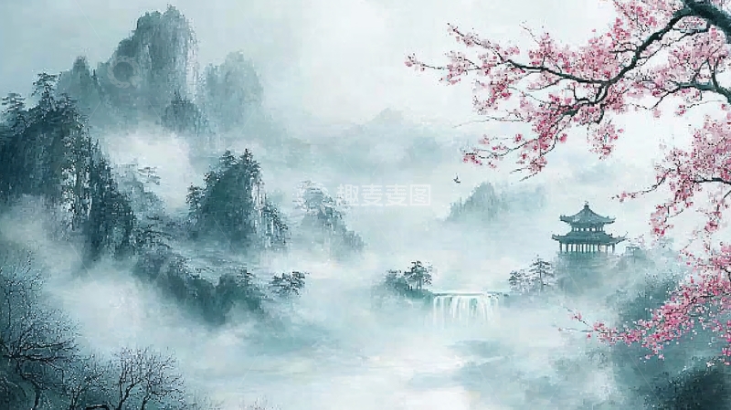 高清大图下载【趣麦麦图】水墨山水画777
