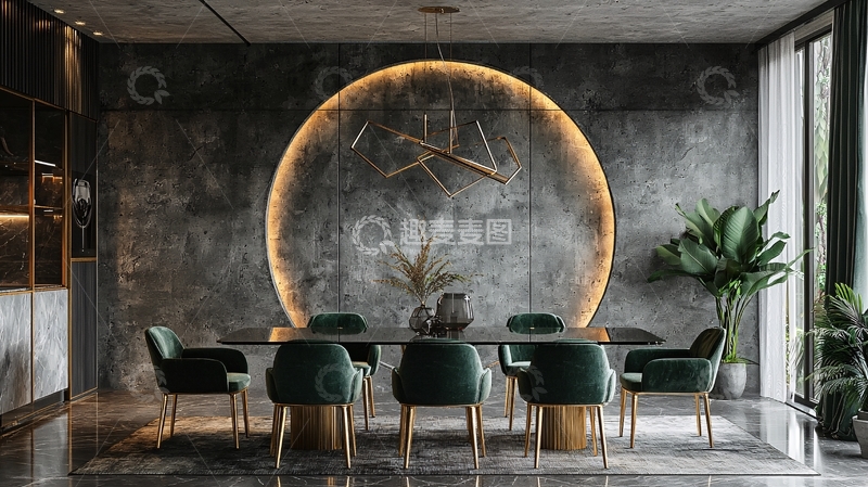 高清大图下载【趣麦麦图】暗色系现代餐厅