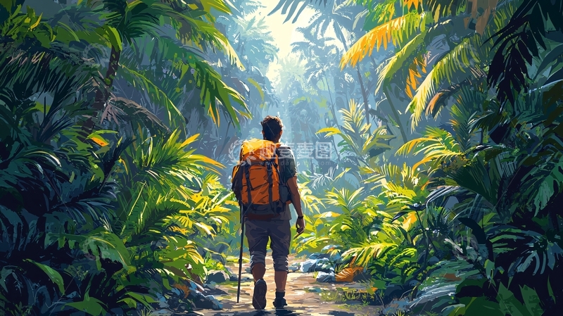 高清大图下载【趣麦麦图】热带雨林探险家