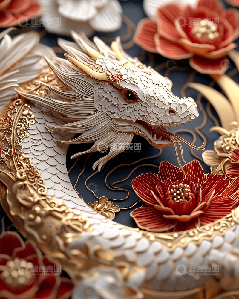 高清大图下载【趣麦麦图】中式龙纹