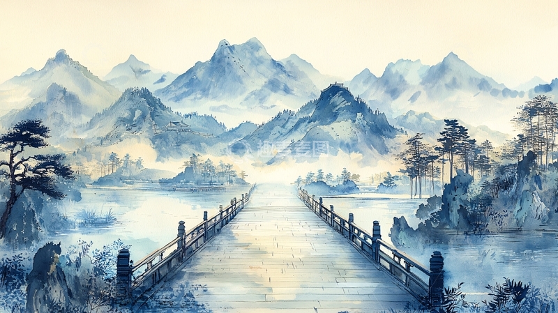 高清大图下载【趣麦麦图】水墨山水画788