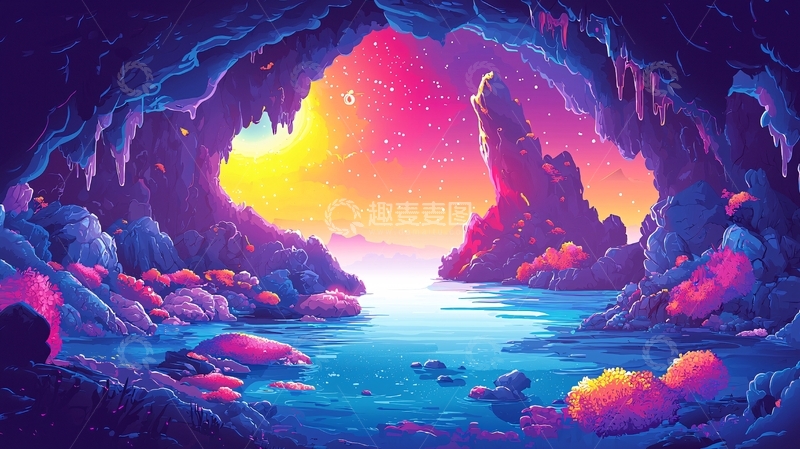高清大图下载【趣麦麦图】梦幻洞穴