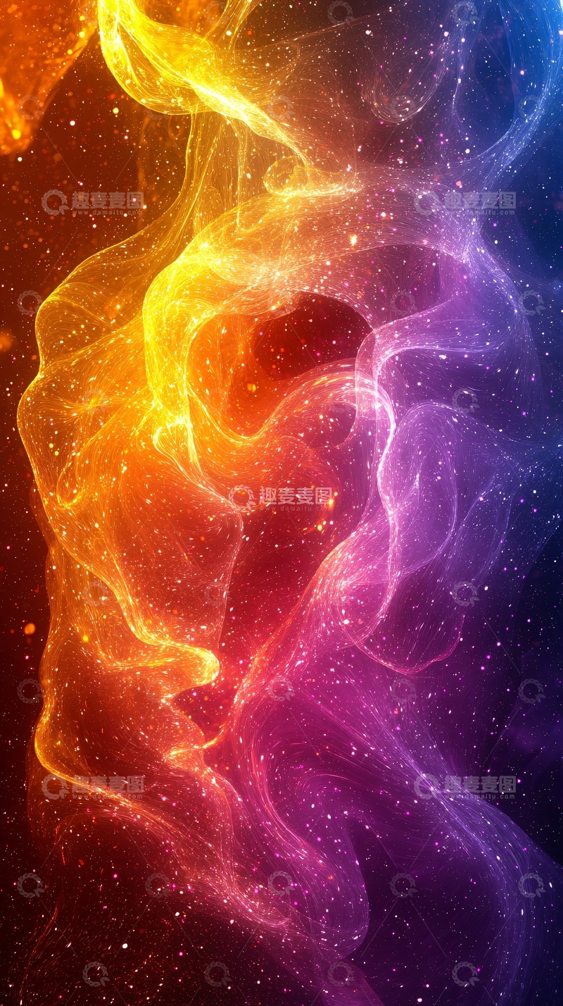 高清大图下载【趣麦麦图】彩色烟雾星光背景