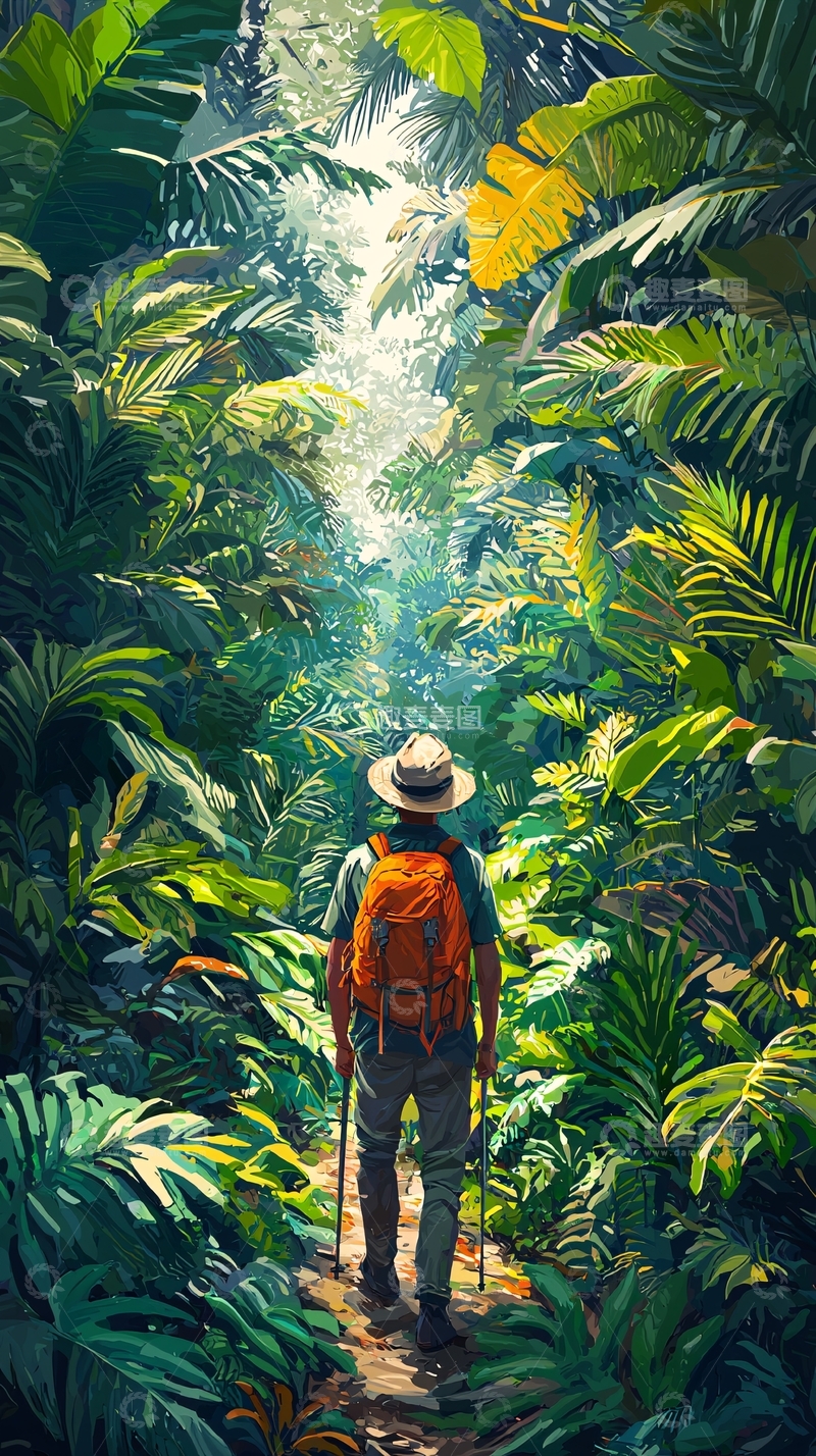 高清大图下载【趣麦麦图】热带雨林探险家