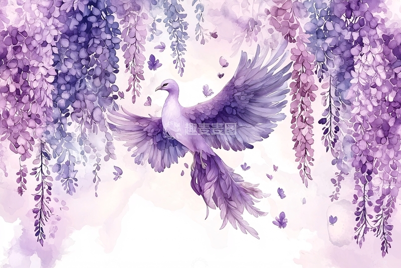 高清大图下载【趣麦麦图】紫色鸟