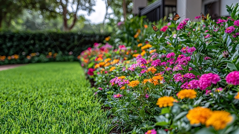 高清大图下载【趣麦麦图】绿草如茵鲜花盛开