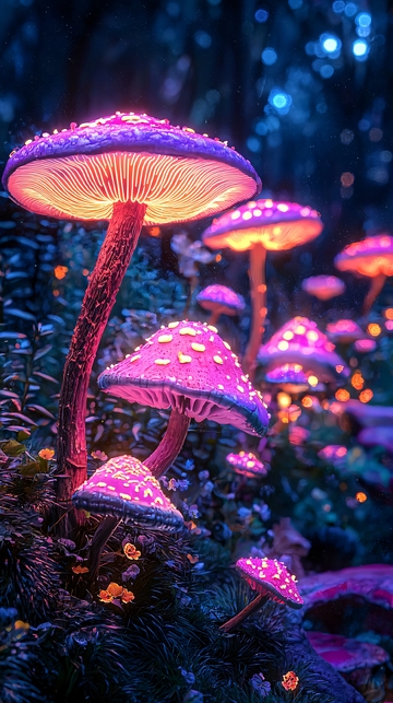 梦幻森林发光蘑菇