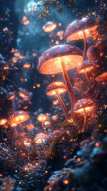 发光蘑菇梦幻森林