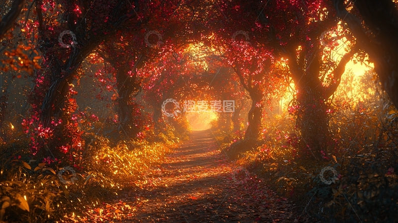 高清大图下载【趣麦麦图】秋日森林小路