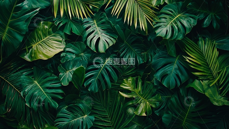 高清大图下载【趣麦麦图】热带雨林植物背景