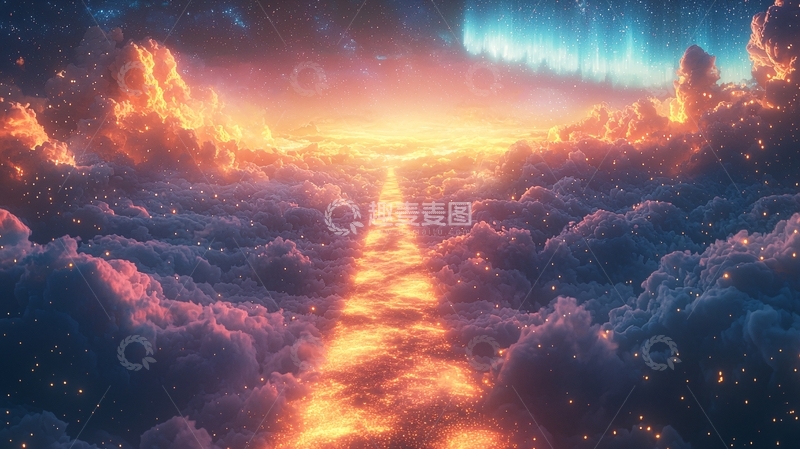 高清大图下载【趣麦麦图】云端之路