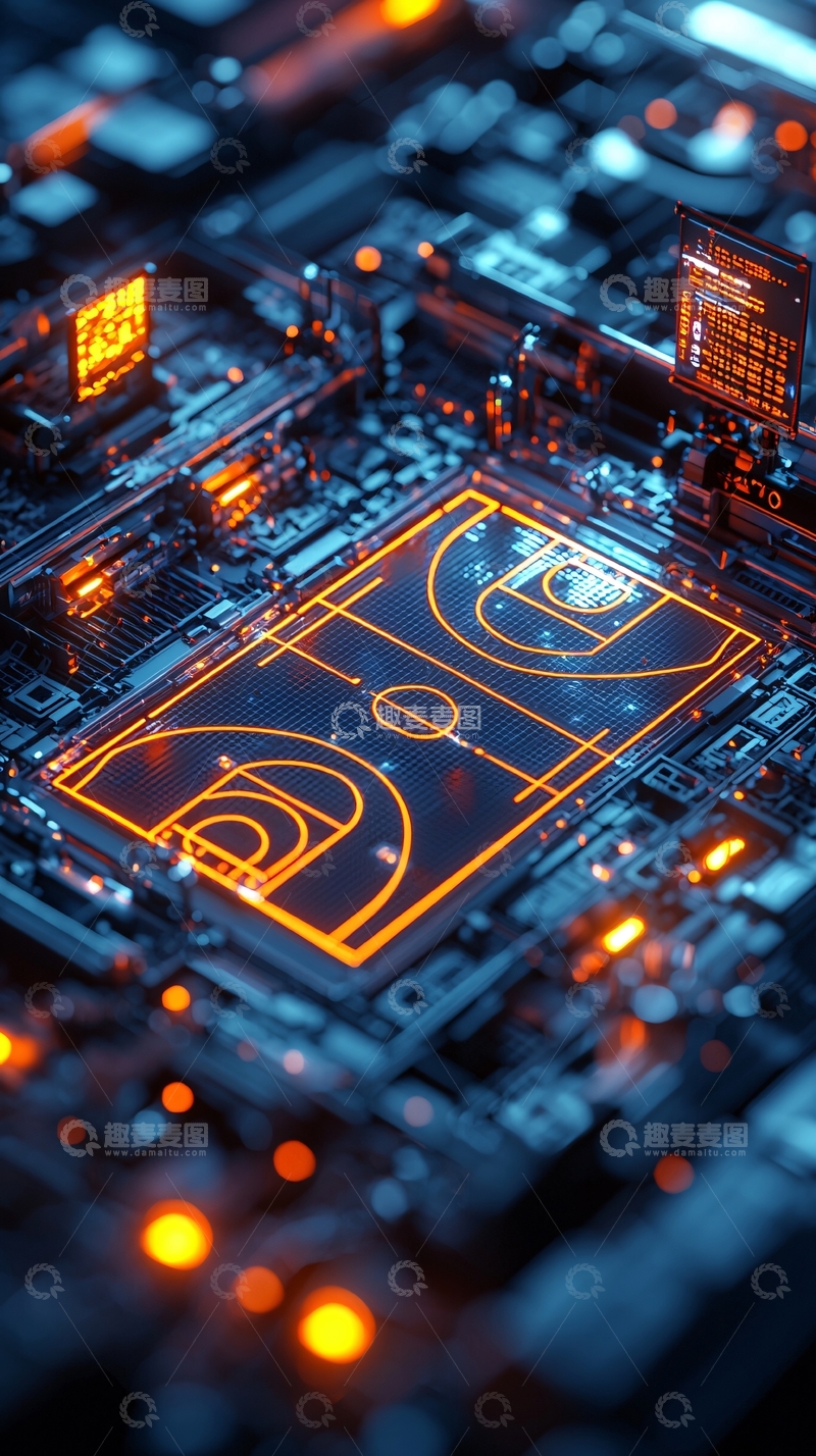高清大图下载【趣麦麦图】电路板上的篮球场