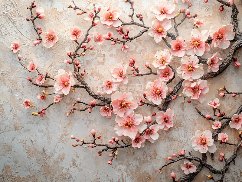 高清大图下载【趣麦麦图】粉色梅花