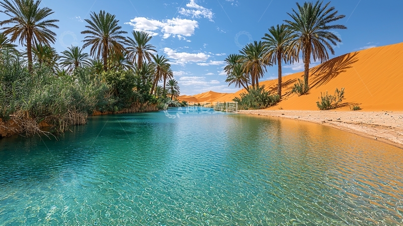 高清大图下载【趣麦麦图】沙漠绿洲