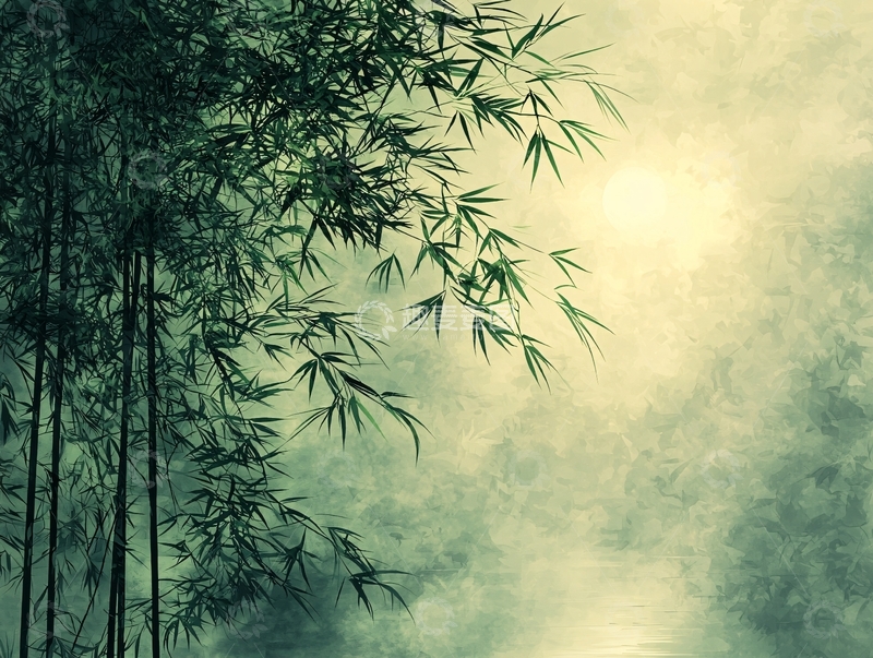 高清大图下载【趣麦麦图】水墨竹林