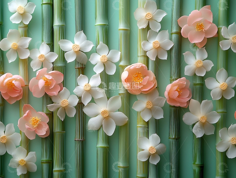 高清大图下载【趣麦麦图】竹林花朵