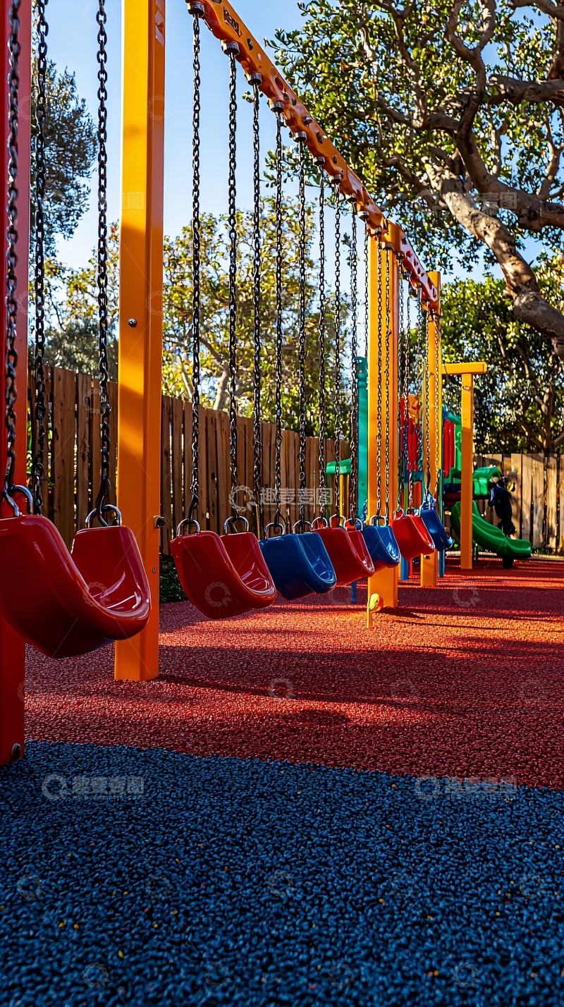 高清大图下载【趣麦麦图】彩色儿童秋千