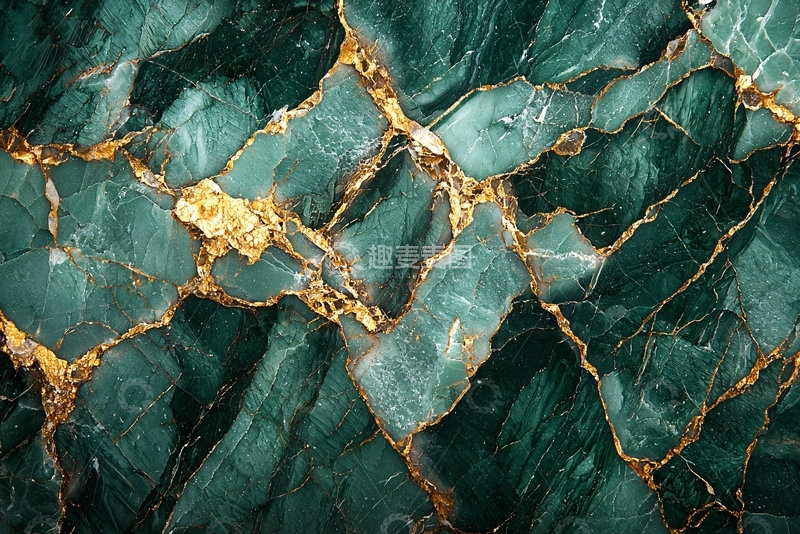 高清大图下载【趣麦麦图】墨绿色大理石金箔纹理