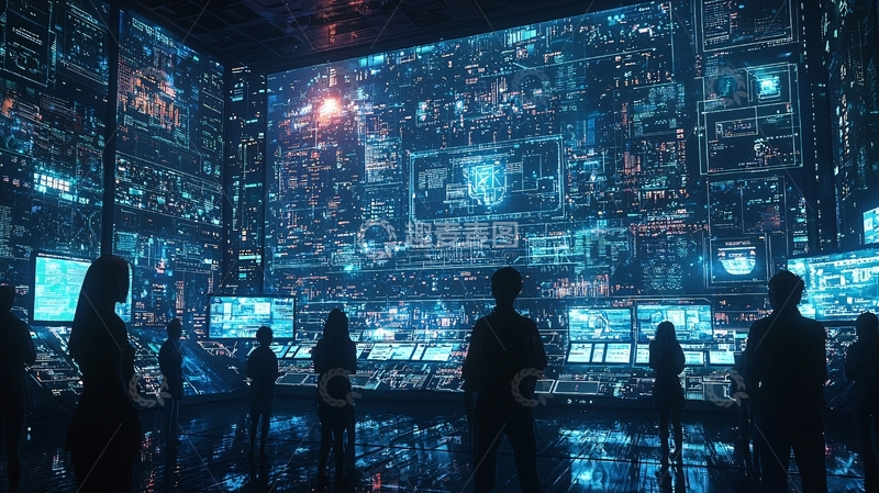 高清大图下载【趣麦麦图】未来科技控制中心