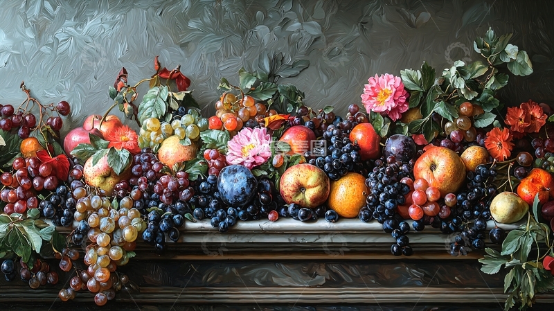 高清大图下载【趣麦麦图】静物油画水果绘画