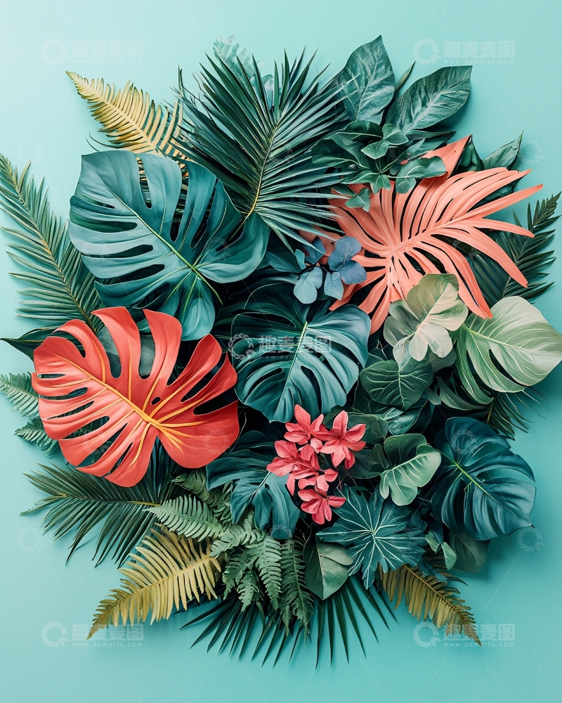 高清大图下载【趣麦麦图】热带植物叶子背景