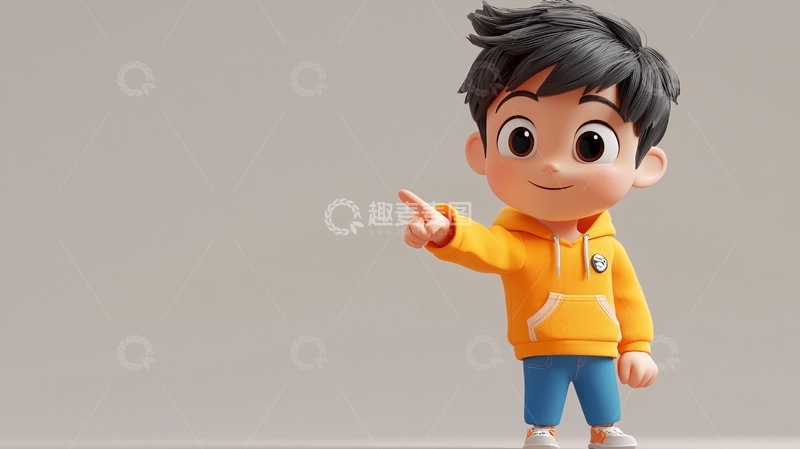 高清大图下载【趣麦麦图】可爱卡通男孩